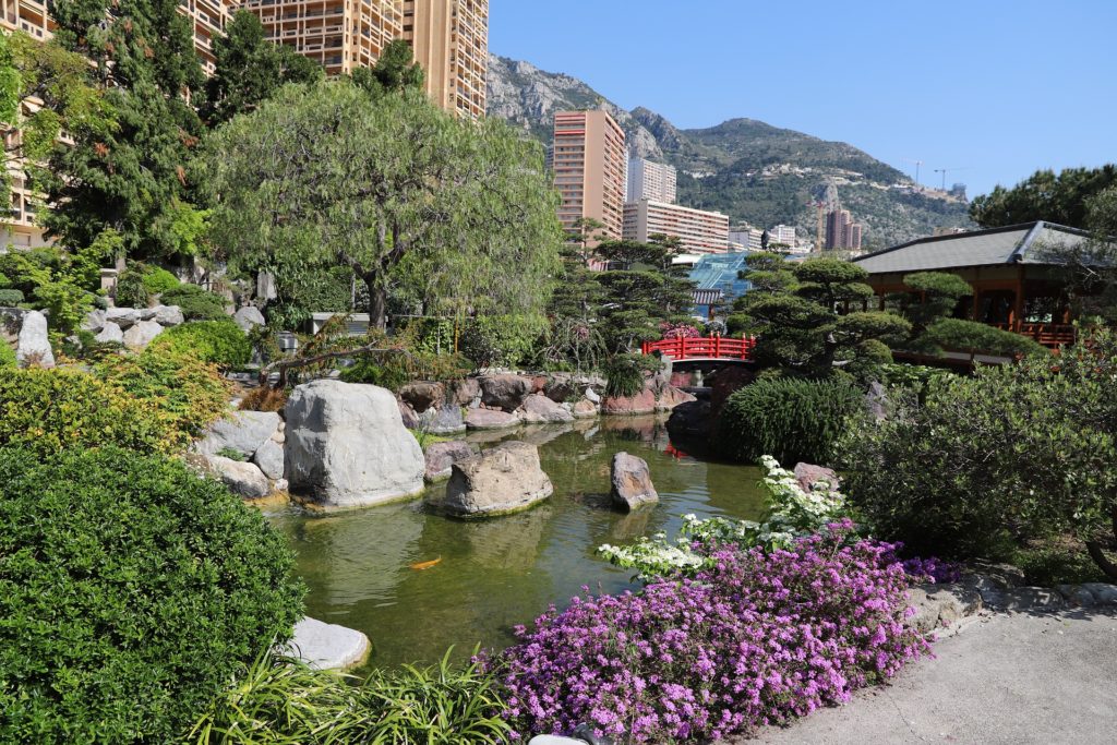 The Japanese garden in Larvotto quarter